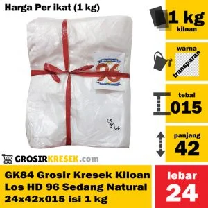 GK84 Grosir Kresek Los Kiloan HD 96 Sedang Natural 24x42x015 isi 1 kg