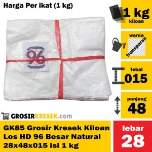 GK85 Grosir Kresek Los Kiloan HD 96 Besar Natural 28x48x015 isi 1 kg