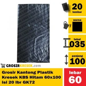 Grosir Kantong Plastik Kresek Sampah KBS Hitam 60x100 isi 20 lbr GK72
