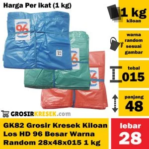 GK82 Grosir Kresek Los Kiloan HD 96 Besar Warna Random 28x48x015 1 kg