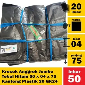 Kresek Anggrek Jumbo Tebal Hitam 50 x 04 x 75 Kantong Plastik 20 GK24
