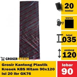 Grosir Kantong Plastik Kresek Sampah KBS Hitam 90x120 isi 20 lbr GK76