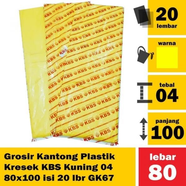 Grosir Kantong Plastik Kresek KBS Kuning 04 80x100 isi 20 lbr GK67