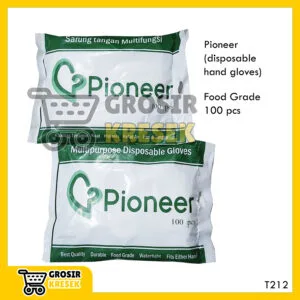 [Grosir] T212 Sarung Tangan Plastik Disposable Gloves Pioneer isi 100 lembar